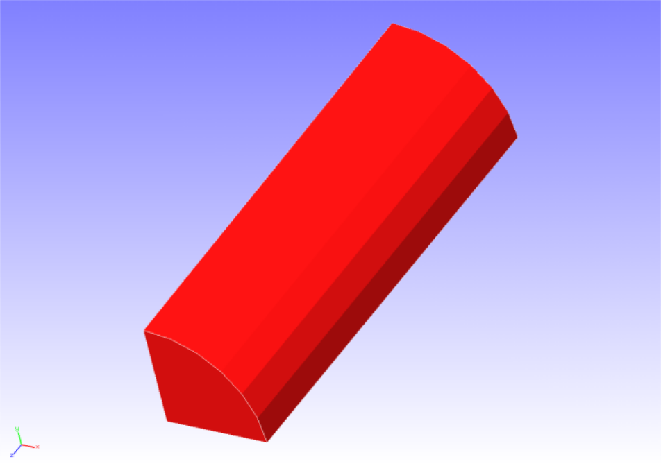 Shape of the round bar (1/8 model)