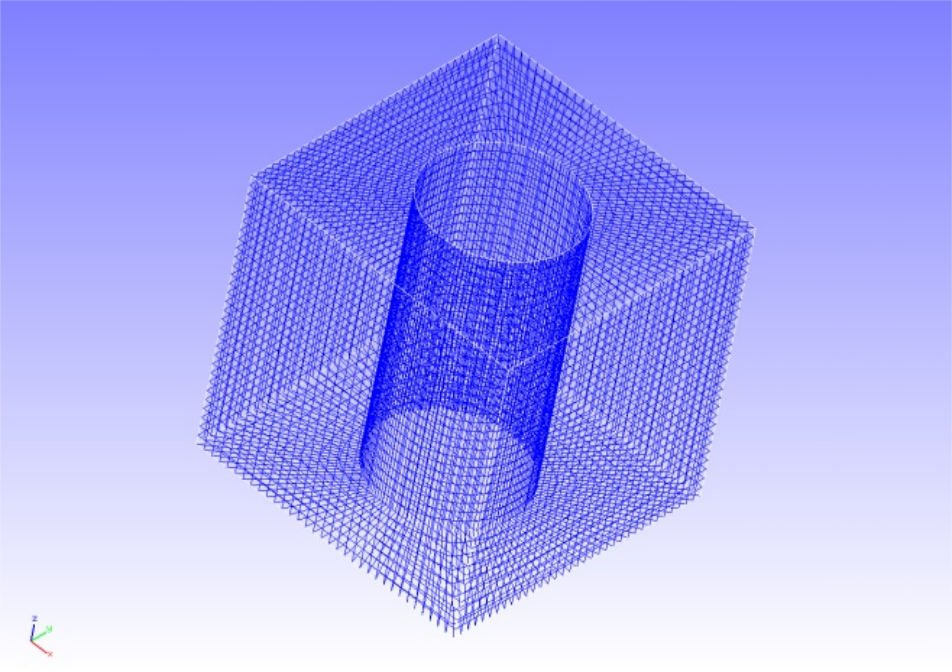 Mesh data of the perforated block