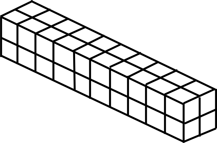 片持ち梁のメッシュ分割例（六面体要素）